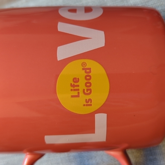 Life is Good "Do what you love. Love what you do" Bright Coral Coffee/Tea Mug - Picture 5 of 6